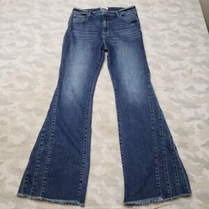 Kancan Jeans Womens 15/31 Blue Flare Pockets Denim Medium Wash